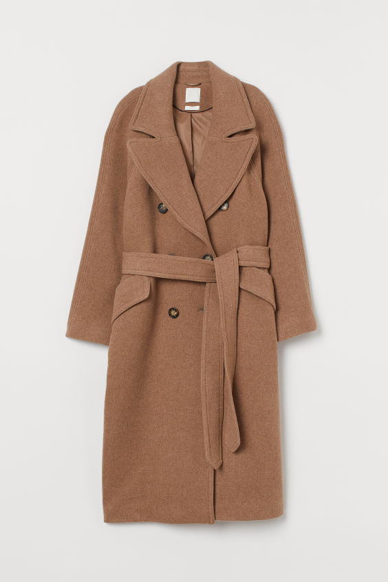 Long Double Breasted Wool Coat