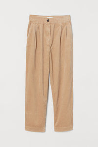 Corduroy High-Waist Pants