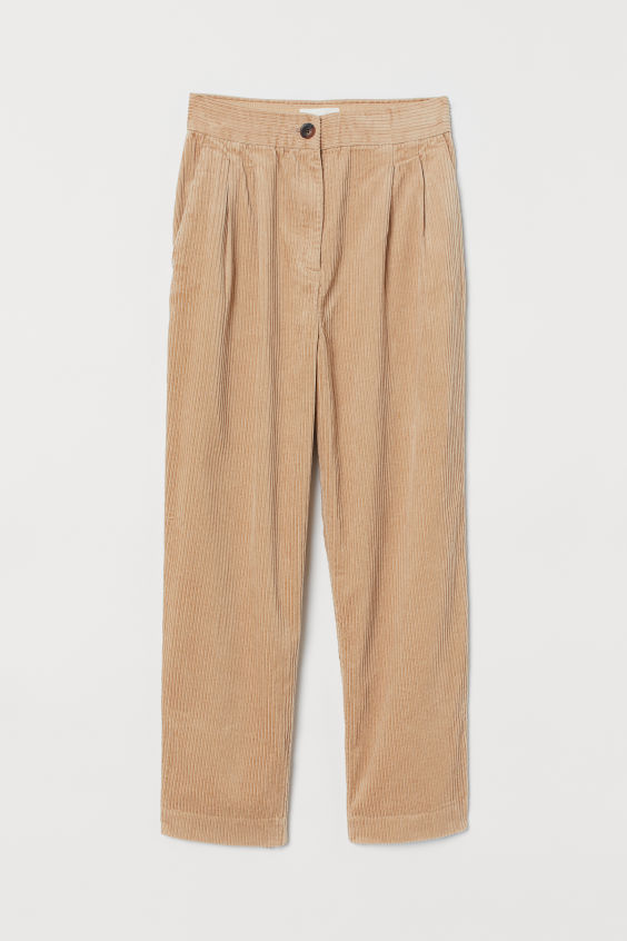 Corduroy High-Waist Pants