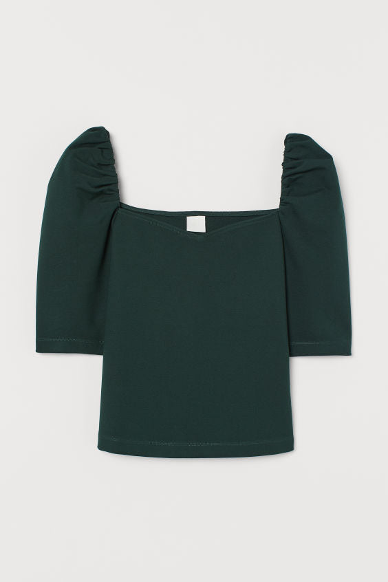 Ruched Mid-Sleeve Top